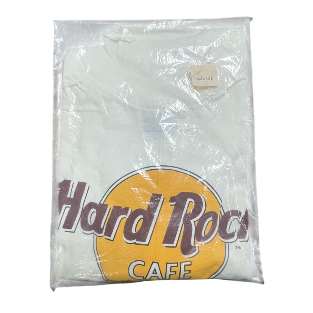 Hanes Mens White Hard Rock Cafe Long Sleeve Shirt XL San Francisco Design - New